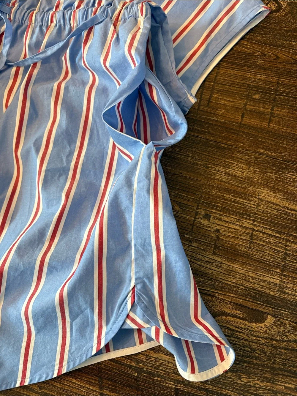 J.Crew Sleeveless Shirtdress Womens 8 Blue Red Striped NWT CW436 Drawstring